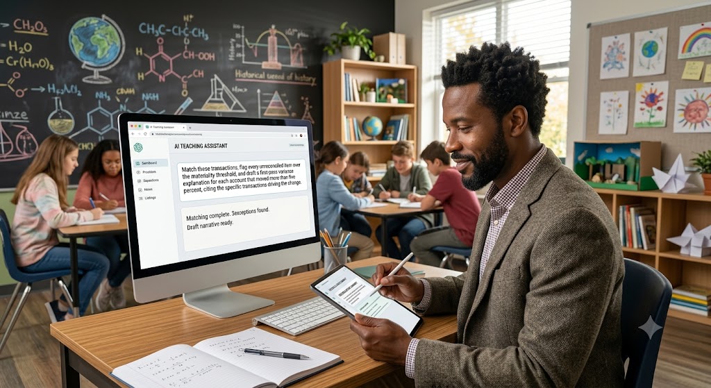 A teacher using AI